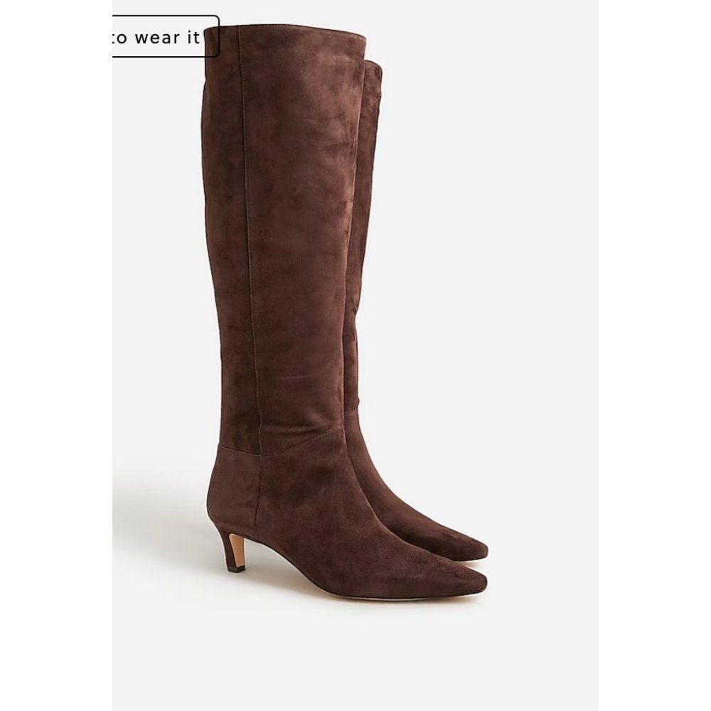 J.Crew Stevie Knee High Boots Suede Ganache Size 7